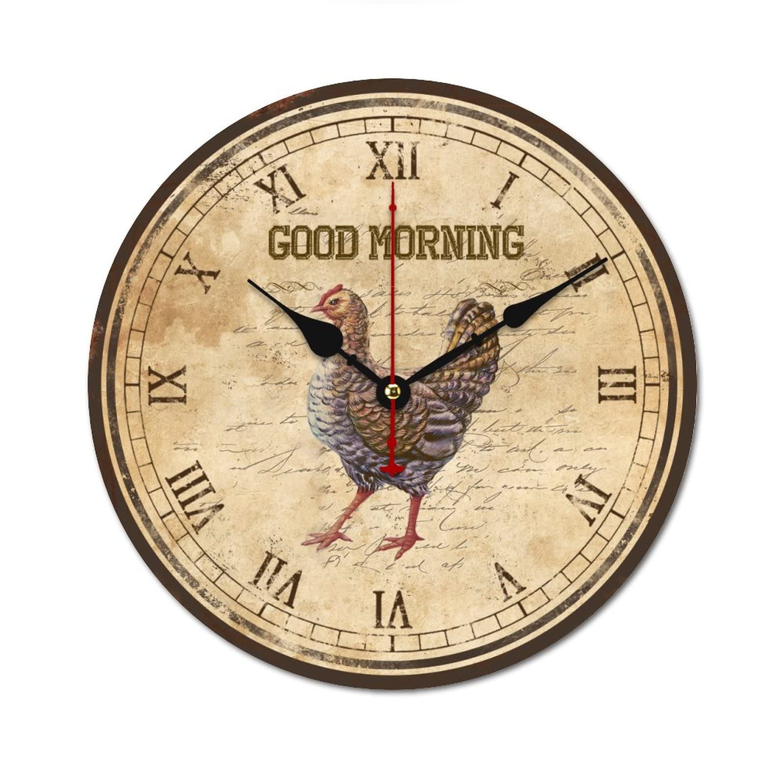 Horloge murale en bois sans tic-tac finis les bruits de nuit