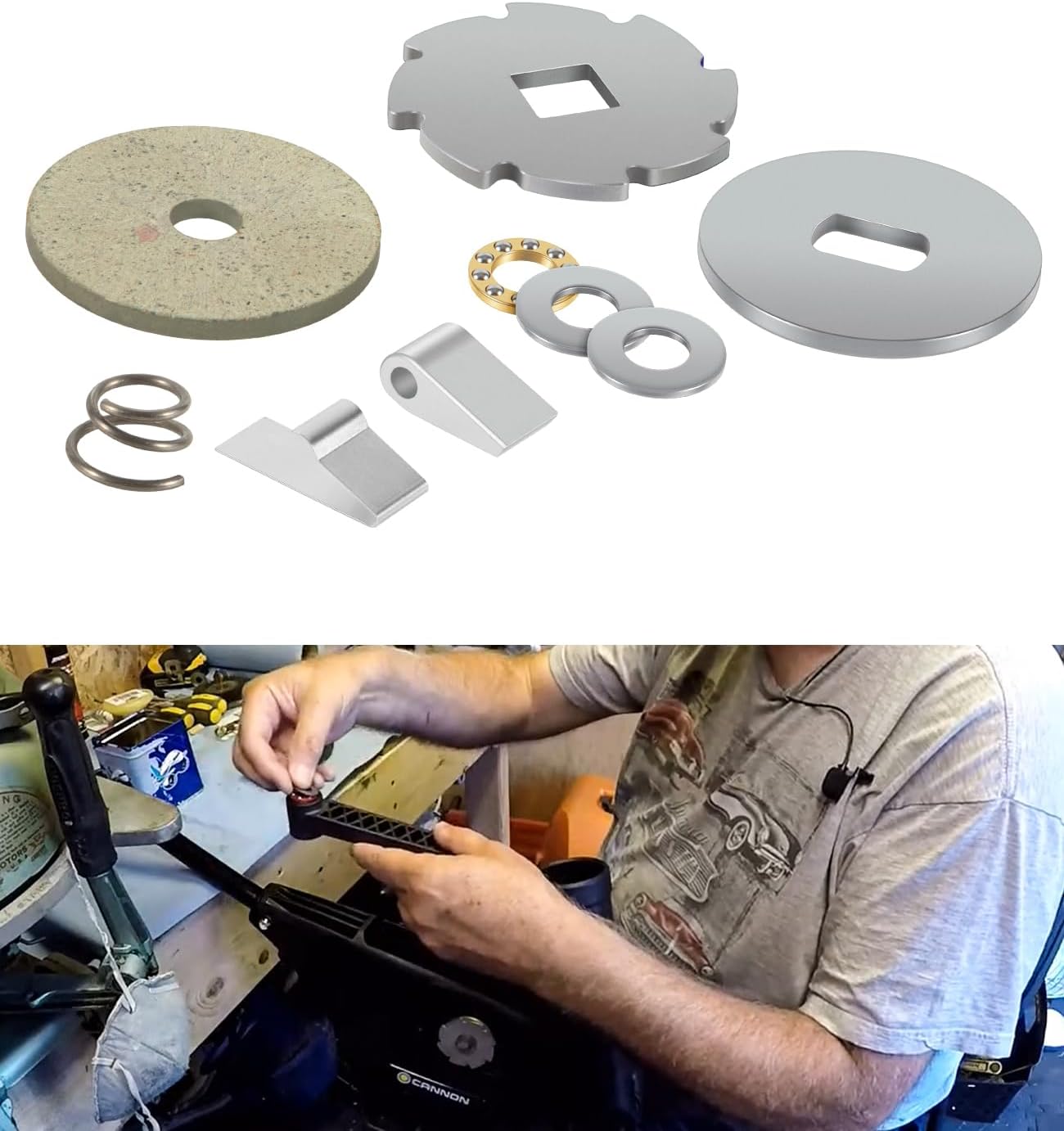 Downrigger Uni-Troll/Easi-Troll Rebuild Kit for Cannon Manual Downrigger Maintenance Kit, Includes Dog Ratchet, Spring, Clutch Pad, Brake Plates, Ball Bearings & Washers for Smooth Operation