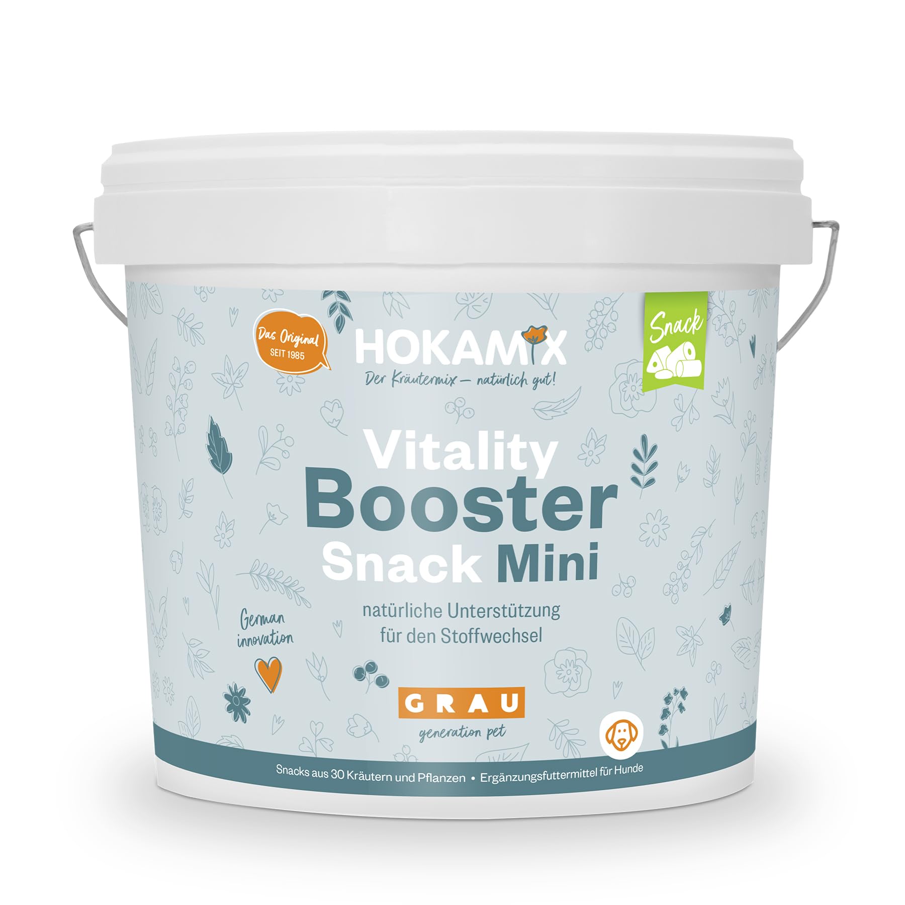 GRAU - das Original - Hokamix Vitality Booster Snack Mini, 1er Pack (1 x 2,25 kg), Ergänzungsfuttermittel für Hunde