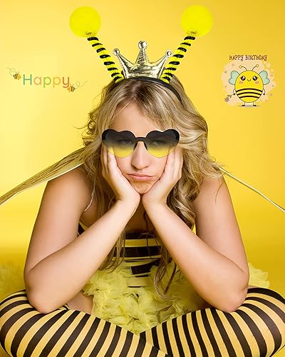 Miniatura 2 de Dolkoic Diadema de antena de abeja Bopper, bandas para el pelo de tentáculo de abeja y gafas de sol para Halloween, cumpleaños, fiesta temática