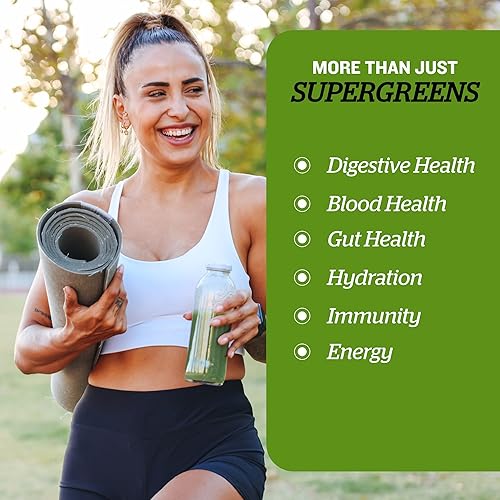 Miniatura 3 de Sunfood Super Greens Powder | Mezcla orgánica de 19 superalimentos verdes, probióticos, enzimas, proteínas y fibra, primeros ingredientes de