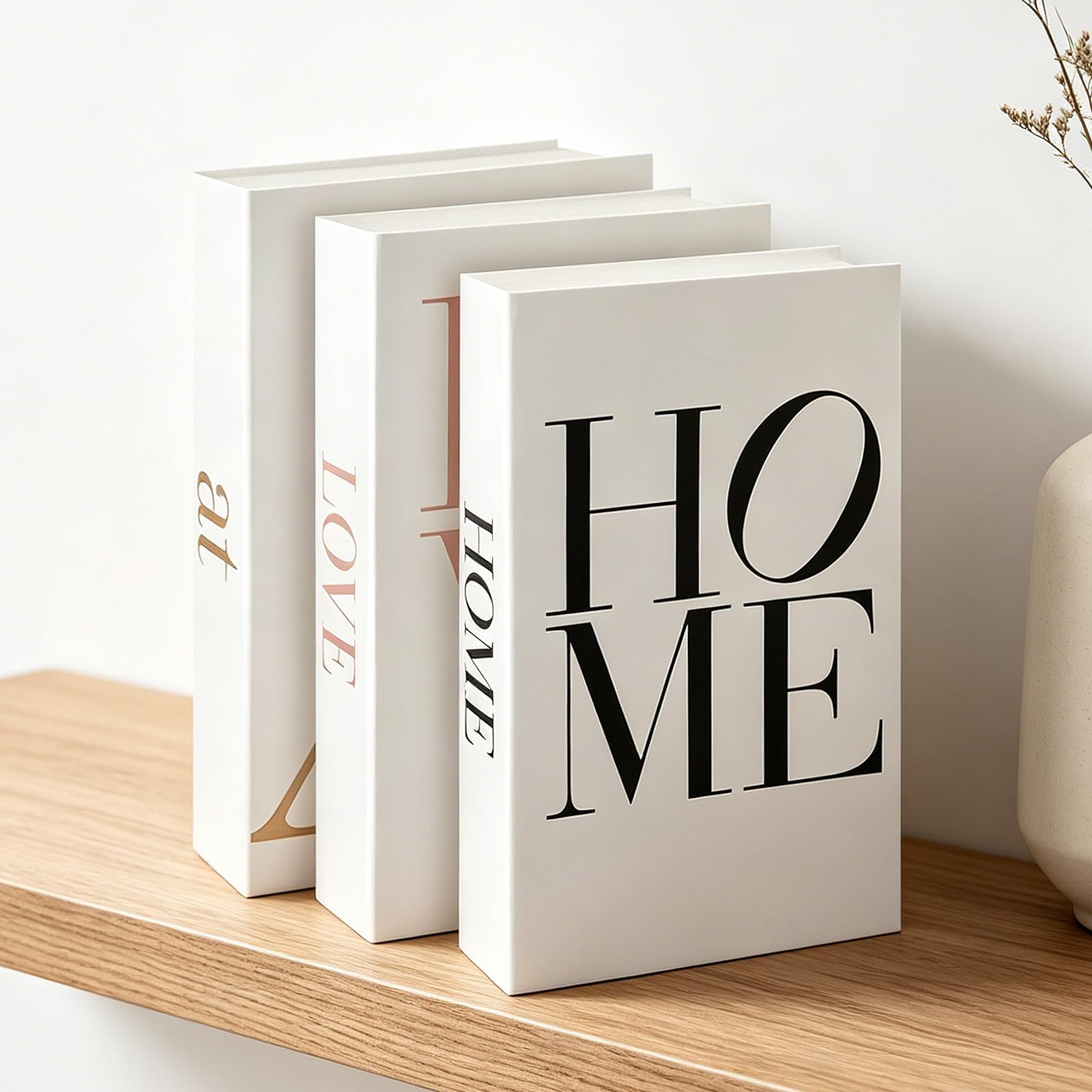 Decorative Books, 3-Piece Foldable Display Set for Home