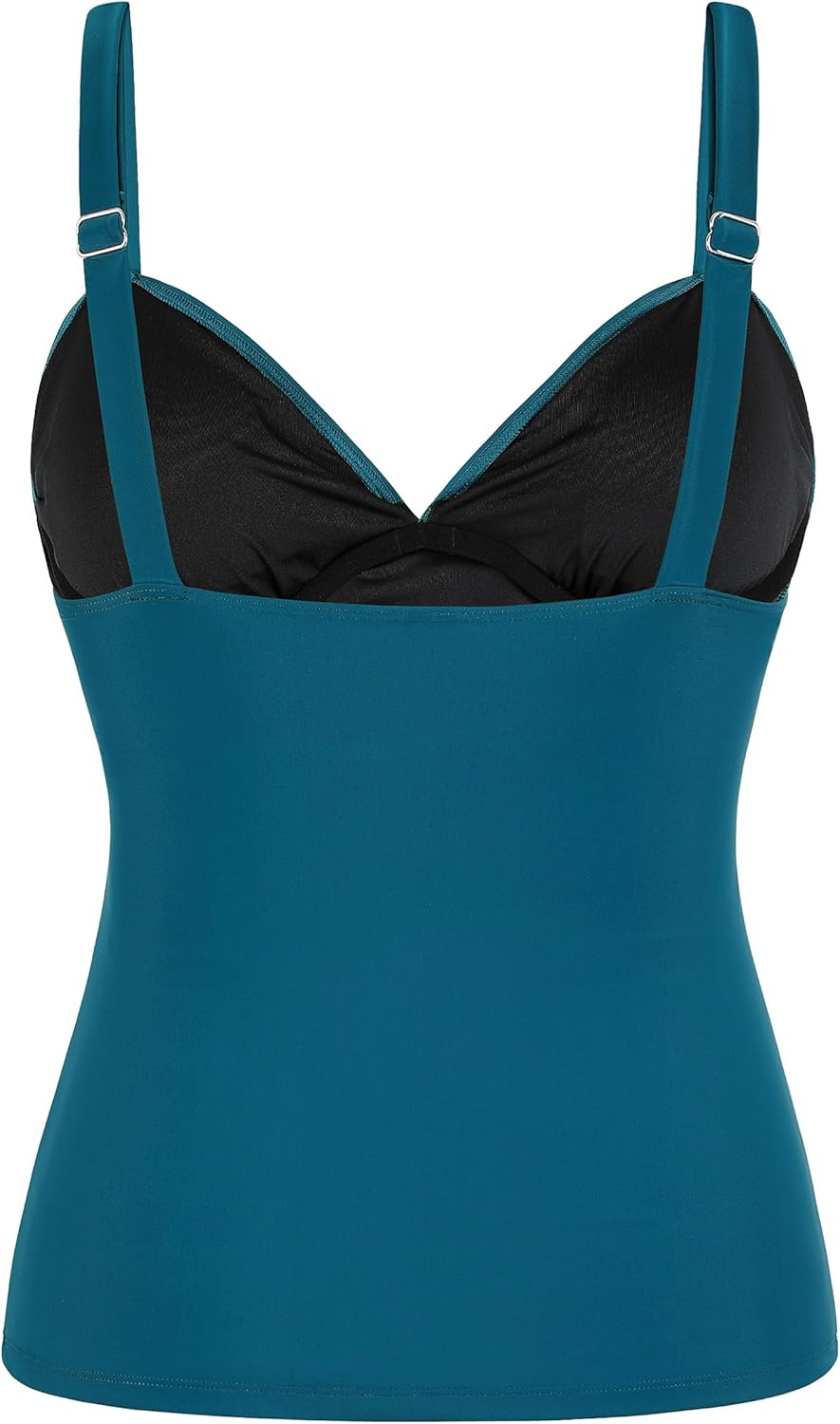 Firpearl Womens Underwire Tankini Top Only Twist V Neck Swimsuits for Big Busted Ruched Tummy Control Bathing Suit Tops - Image 6