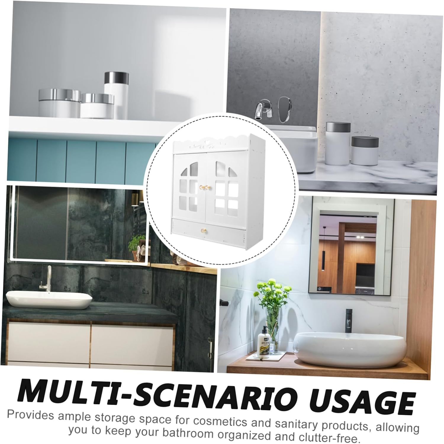 Bathroom Shelves Wall Mounted Restroom Organizer Wall Mount Cabinet for Bathroom Supplies