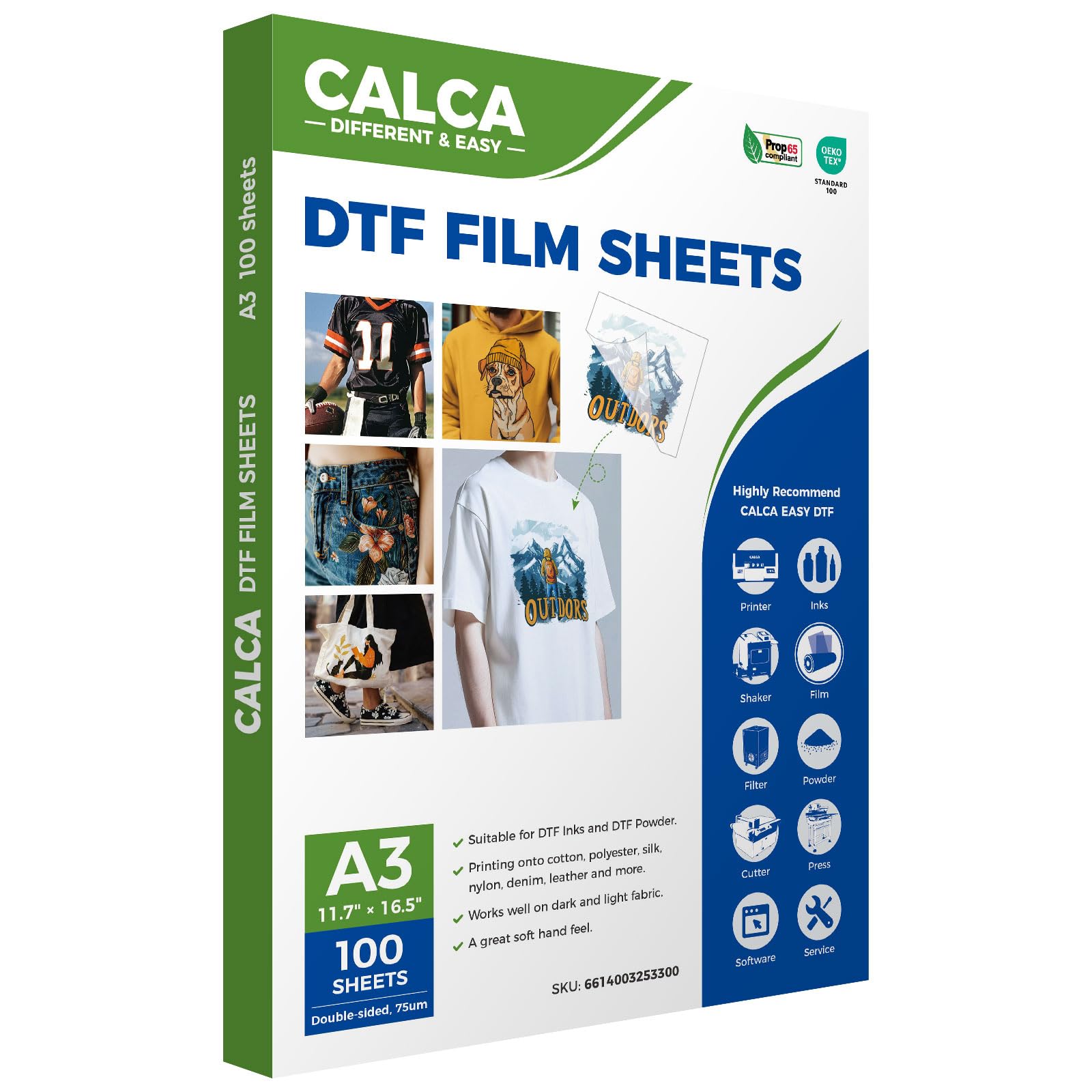 Amazon | CALCA 100枚 A3 DTF転写フィルム プレミアムDTF