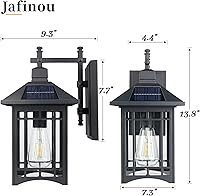 Vista 6 de Solar Outdoor Wall Light，Exterior Lighting fixtures，Modern Black Exterior Light Fixture with Clear Glass Shade，Outdoor Solar Wall Lights Dusk to
