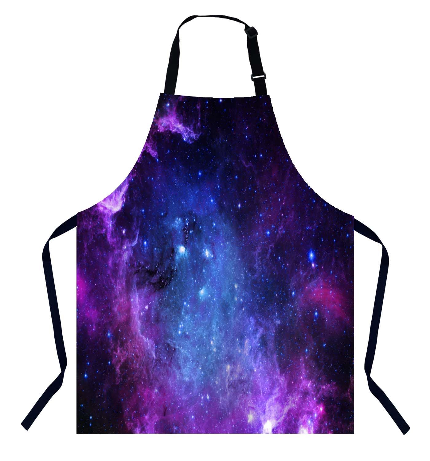 Bgbdeia Women's Galaxy Kitchen Apron For Men, Adjustable Apron Chef Bakers Apron Cooking Apron Cooking Baking Gardening