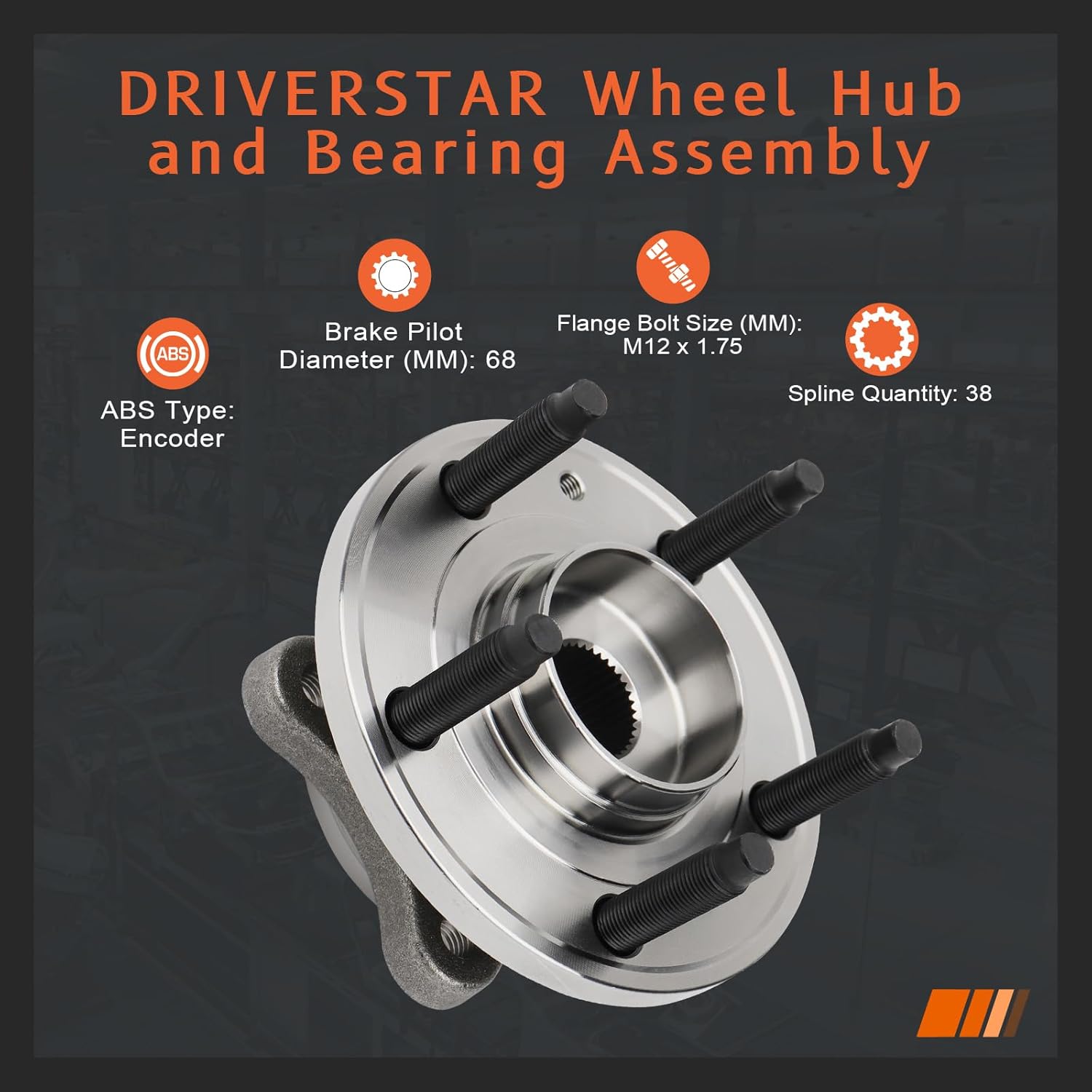 DRIVESTAR 513223 Front Wheel Hub & Bearing Assembly for Ford 500/Freestyle/Mercury Montego 2005 06 07, 08-09 for Ford Taurus/Taurus X/Mercury Sable(5 Lugs w/ABS)(Pair)