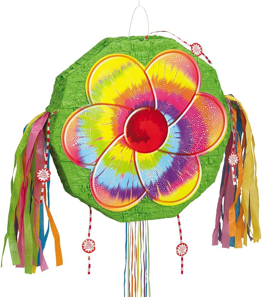 Tie Dye Flower Pinata, Pull String