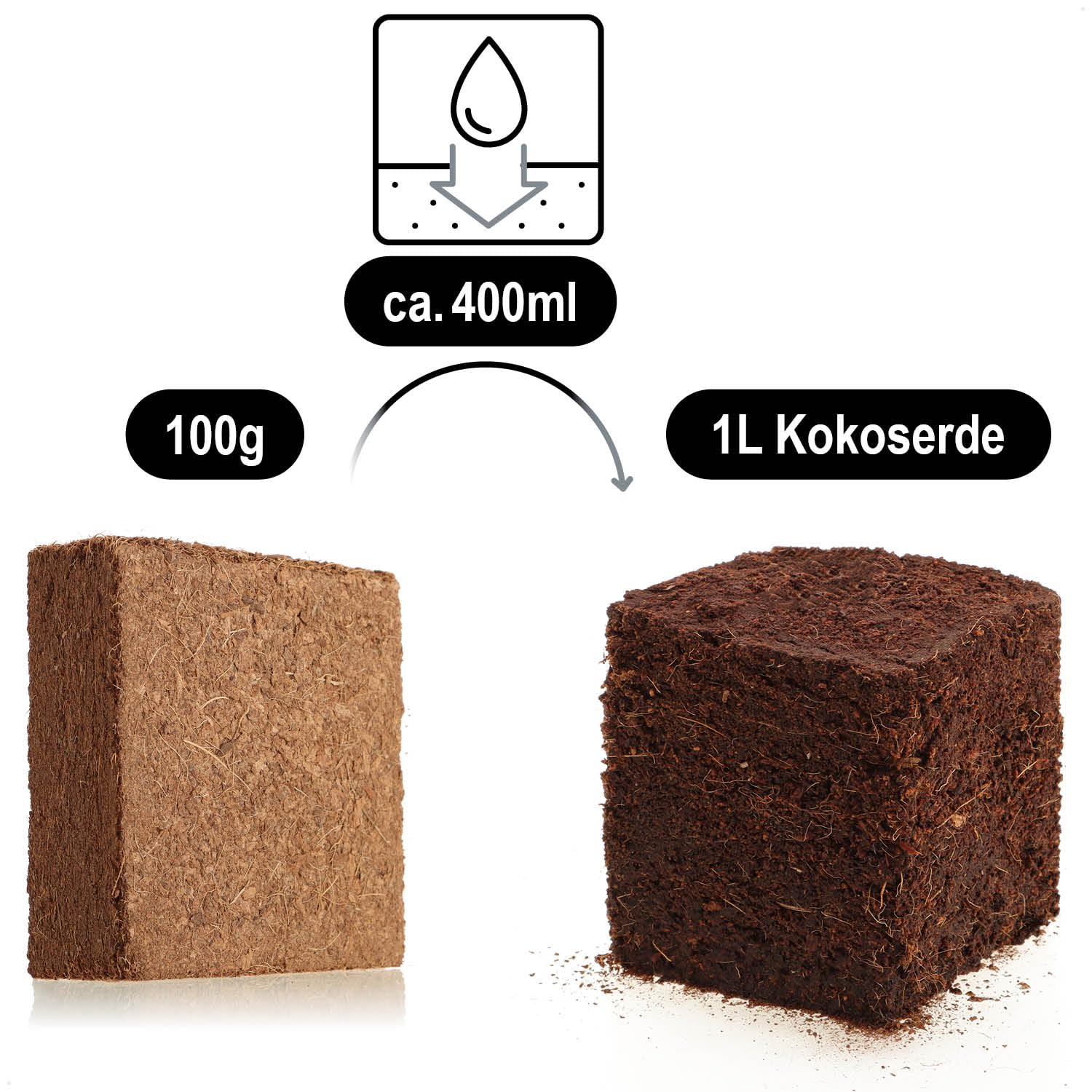 5 Mattoncini Di Fibra Di Cocco - Terriccio Biodegradabile Per Piante - Foto 5