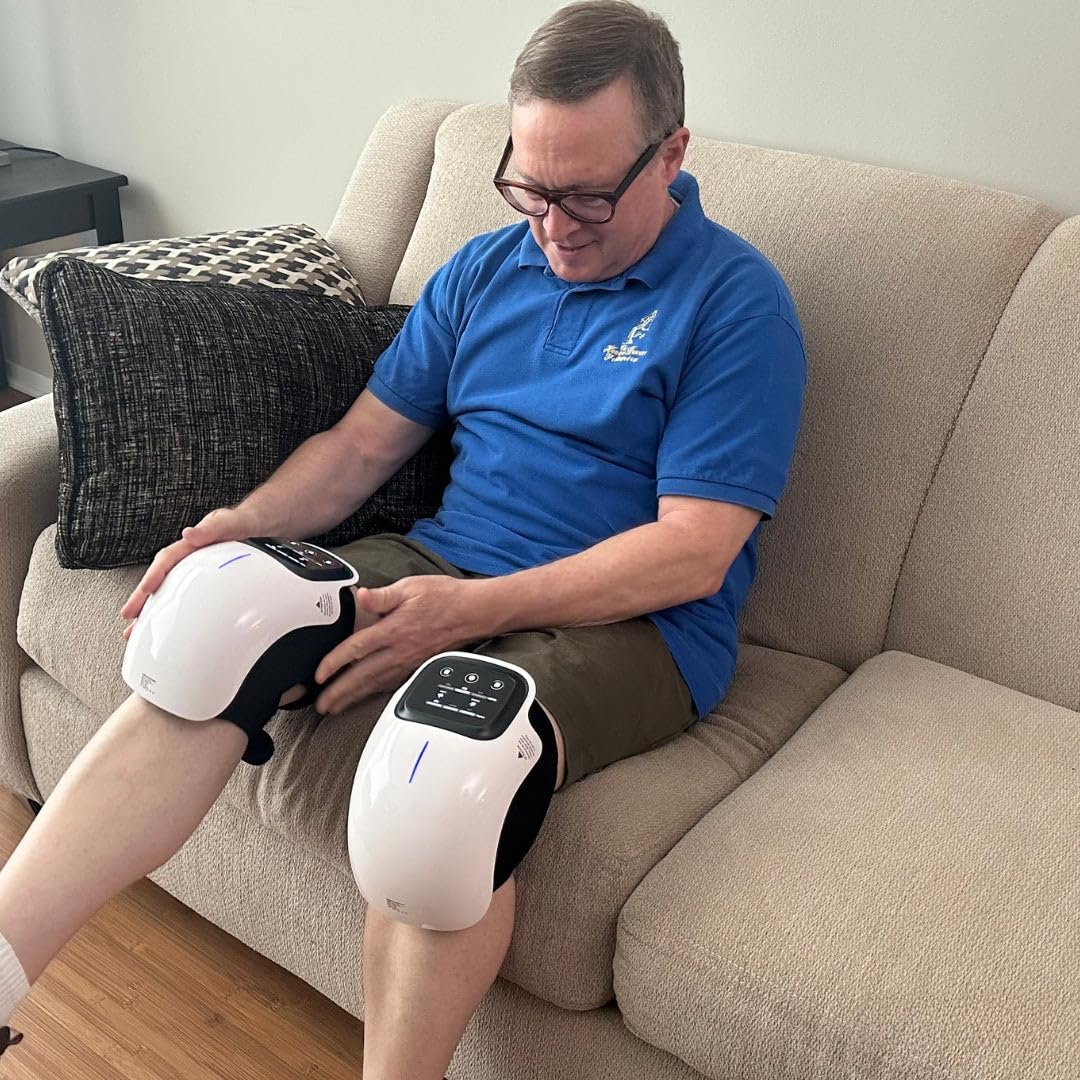 ReliveX Kniemassager Kabelloses Knie-Massagegerät mit Infrarot-Tiefenwärme, Laser-Vibration zur Knieschmerzlinderung
