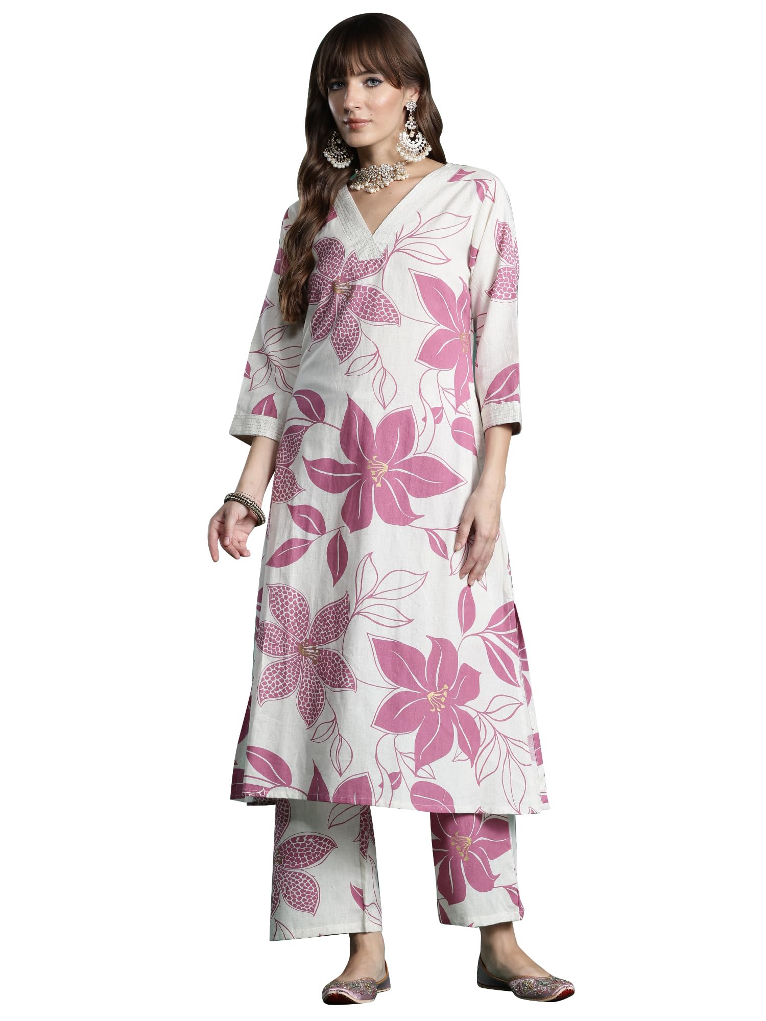 indo era Women's Catton Ethnic Co-Ord Set | Kurta Pant Set | Kurta Palazzo Set | Stylish Cotton Suit Set for Women,10077-picture-33