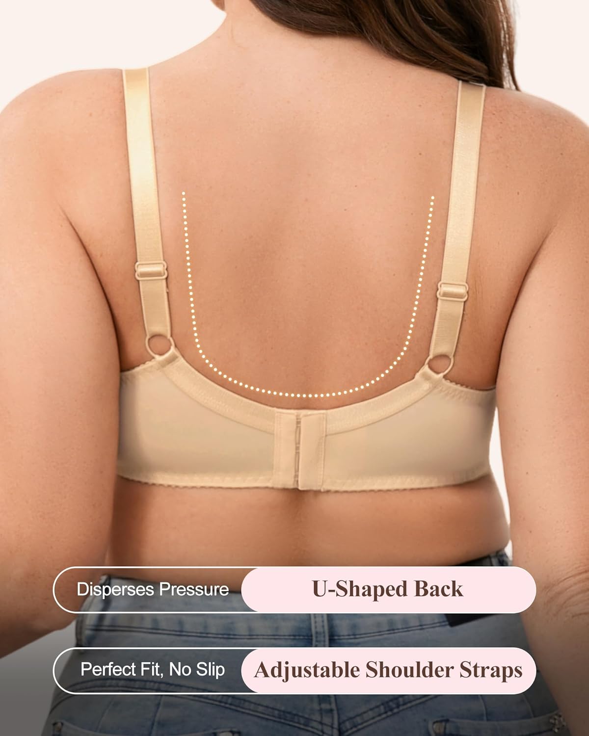 Minimizer Bra for Women, Full Coverage Bras with Underwire, Plus Size Mesh Bralettes for Large Breasts - Image 4