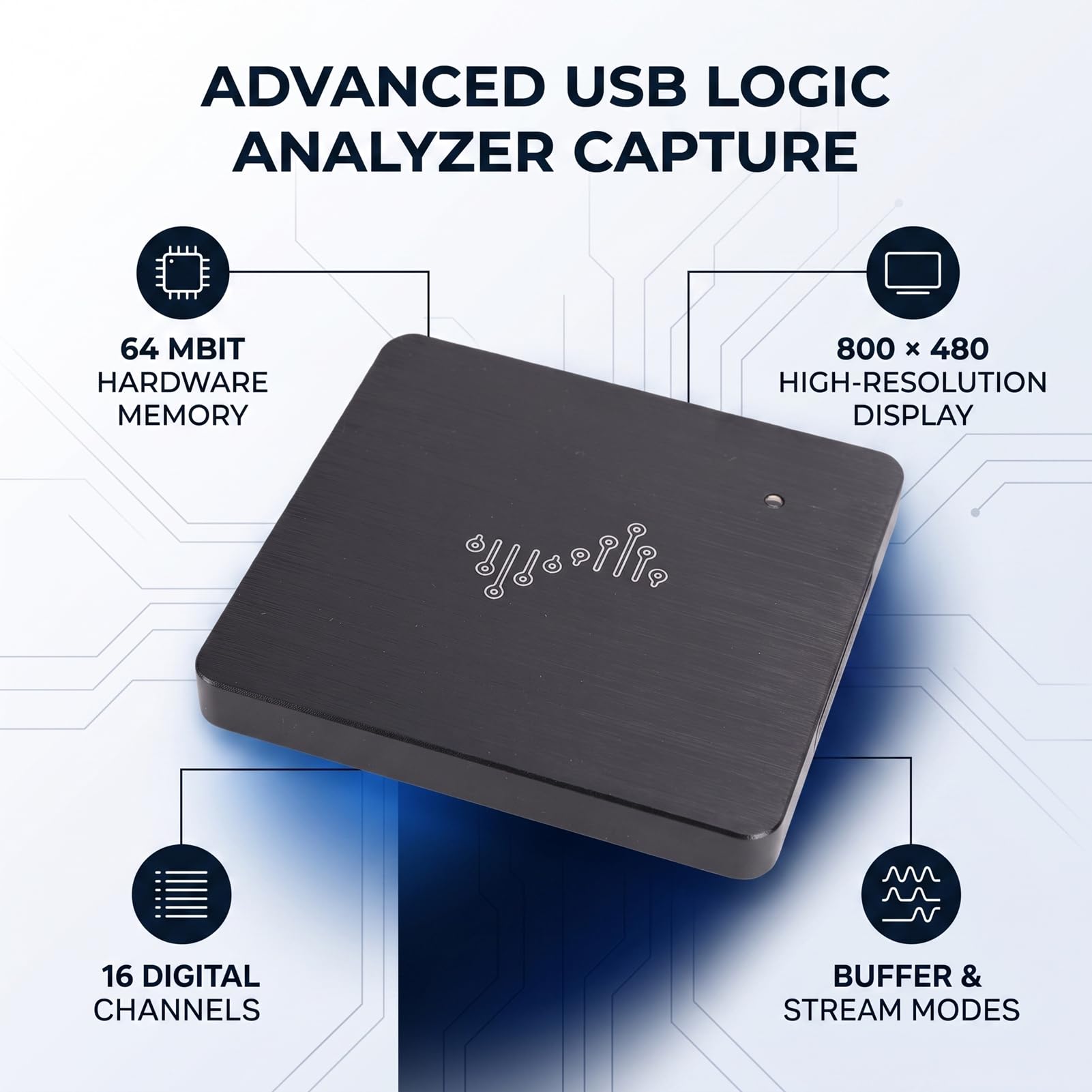 Akozon Analizador Lógico USB, Capturador de Señales de 16 Canales 100 MHz