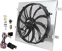Vista 49 de 26mm AA5052 Kit de radiador de aluminio+cubierta de ventilador+relé de ventilador de termostato Compatible con 1984-2001 J-eep Cherokee XJ Comanche