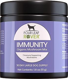 Sponsored Ad - Four Leaf Rover: Immunity - Immune Supporting Organic Mushroom Complex for Dogs - Up to 60 Servings, Depend...