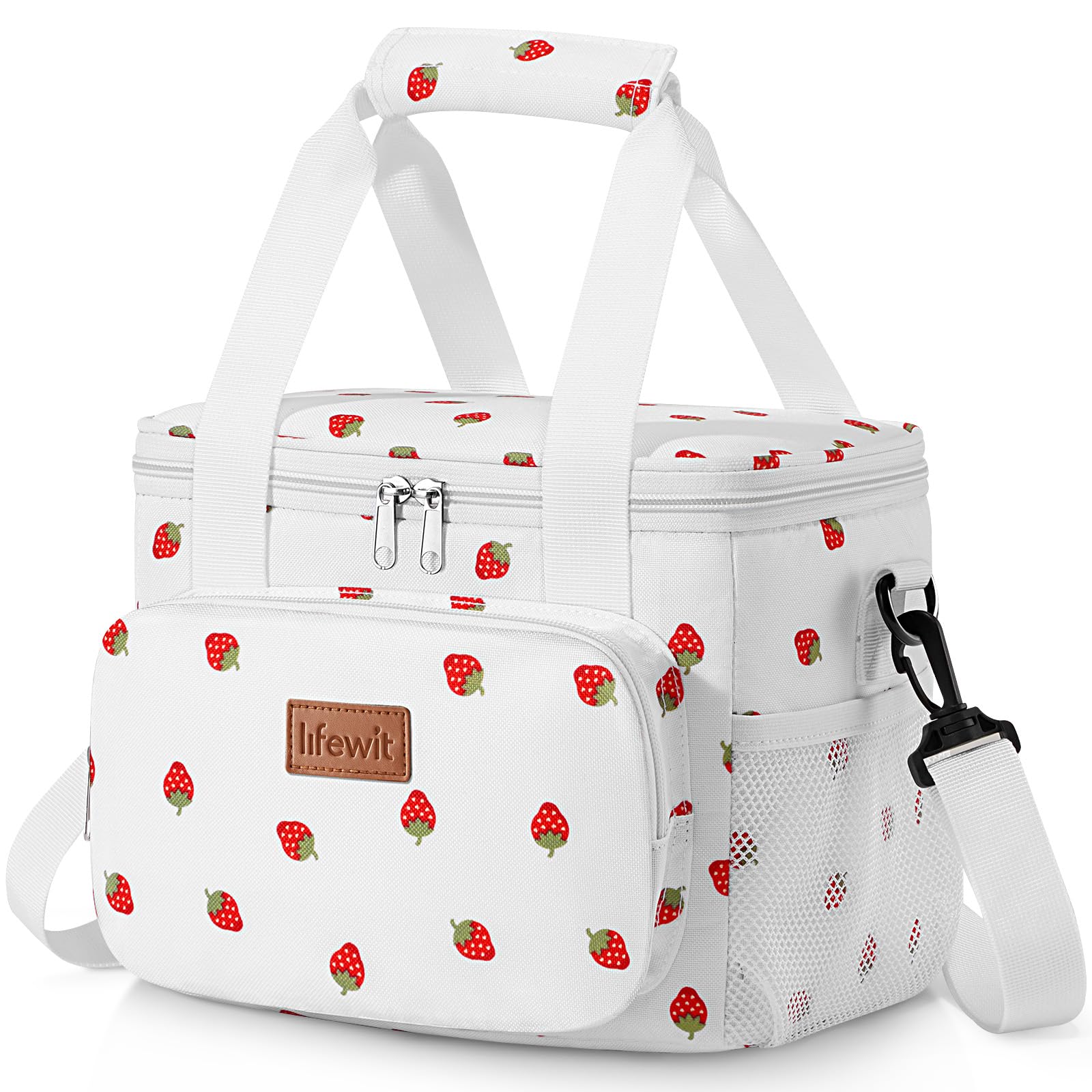 Lifewit Lunch Bag 9L 12 Can Insulated Lunch Box Soft Cooler Cooling Tote for Adult Men Women, Strawberry