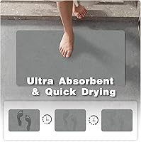 Vista 3 de Bathroom Mat Quick Dry, Bathroom Rugs Non Slip Washable Thin Absorbent Bath Mat Fits Under Door Bathroom Floor Mat Perfect for Bath, Shower, or Sink