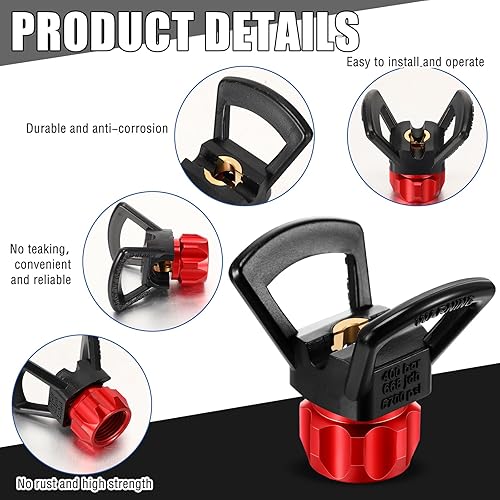 Miniatura 6 de Hiboom Juego de pistola pulverizadora de pintura sin aire, 17 piezas, incluye manguera de pistola de pulverización sin aire, 5 tipos de boquillas, 3