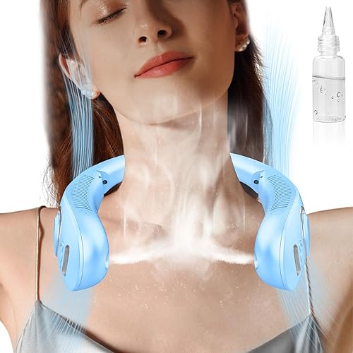 Ventiladores de cuello portátiles recargables, ventiladores de cuello que soplan aire frío, dispositivo de refrigeración personal portátil, mini