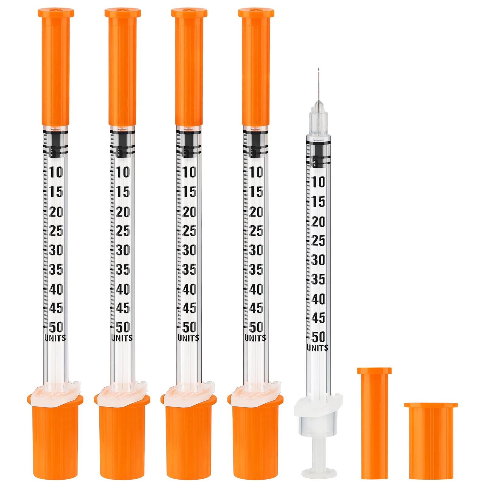 100 Pack 0.5ml/cc 30G 5/16Inch 8mm Syringes, Scientific Lab Syringes, Individual Package