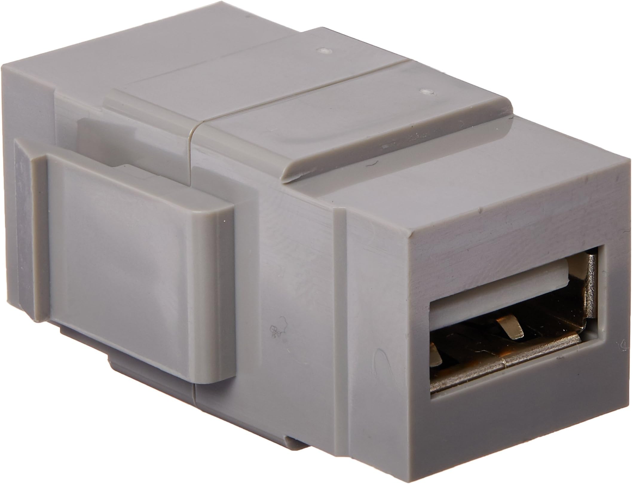 Leviton 40835-G QuickPort USB Connector, Feed-Through, Grey