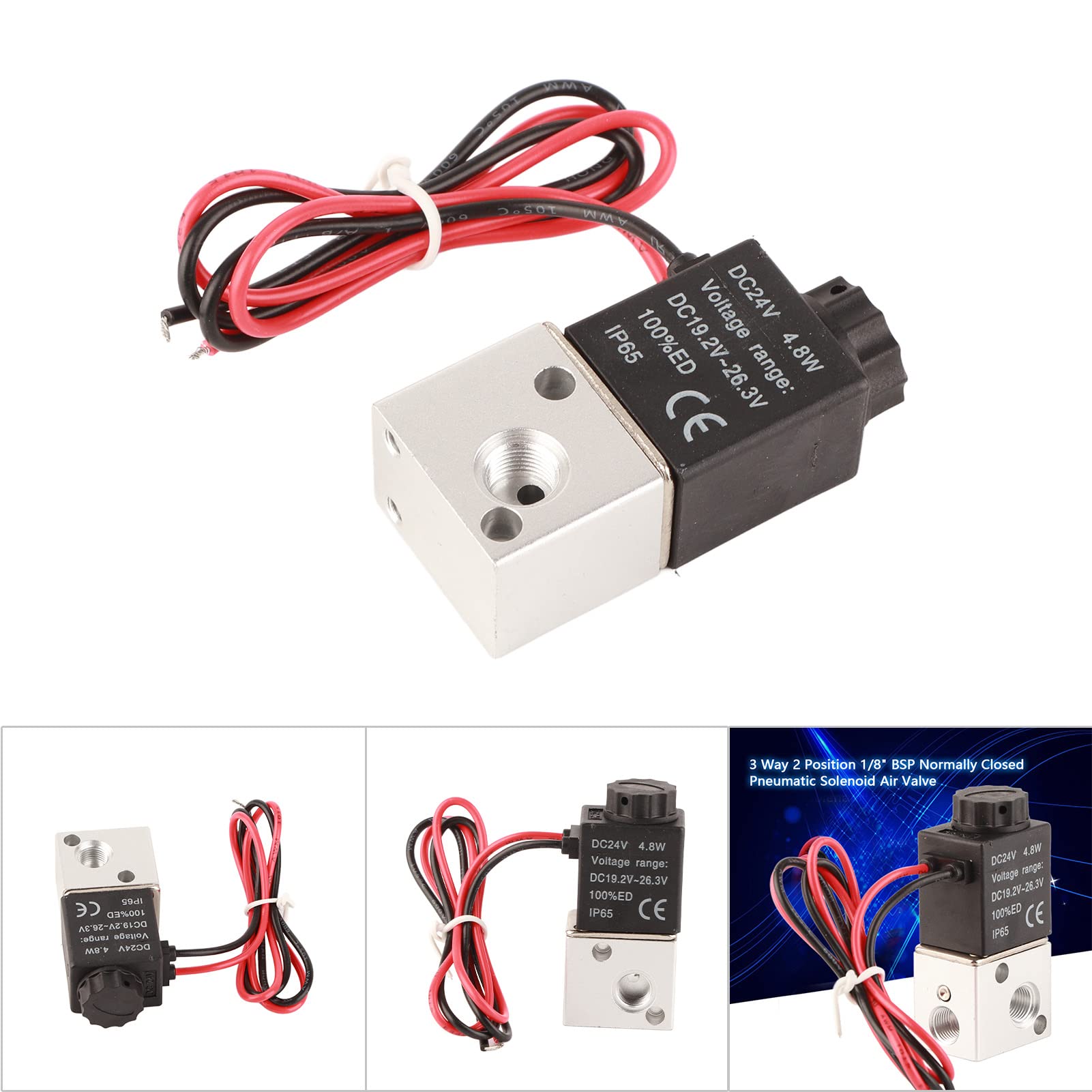 Elektrische Magneetklep 220V 110V 12V 24V Pneumatisch Ventiel Normaal Gesloten N/C voor Water Lucht 1 stuk (Maat: 2W350-35, Kleur: AC220V