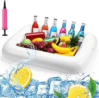 FillTouch Rectangular Inflatable Serving Bar Floating Drink Holder for Pool Inflatable Cup Holders Hot Tub Accessories for Adults Swimming Fun Drink Floats for Swimming Pool Party