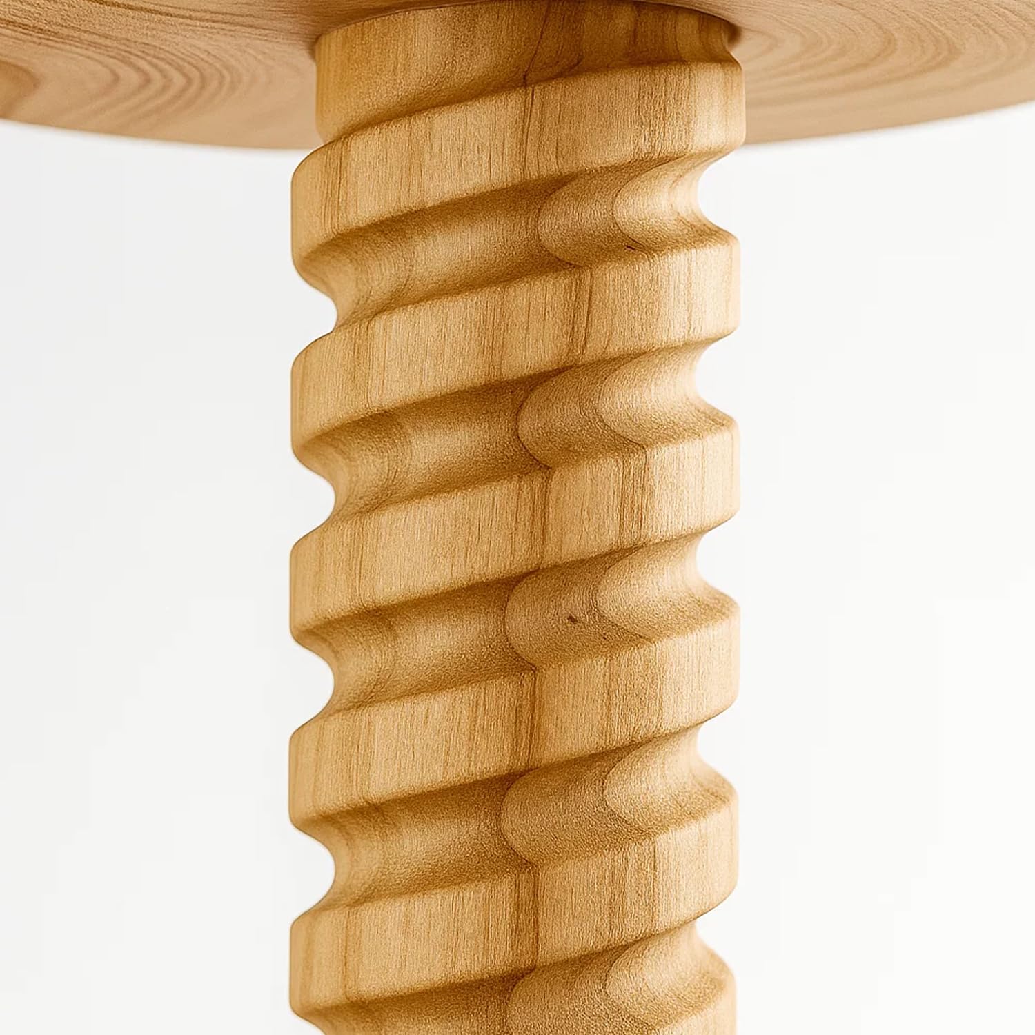 Spacio HÖG | Taburete de husillo Giratorio Regulable en Altura | Madera Maciza de Pino sin Barniz | Diseño nórdico Artesanal Fabricado en España (Alto)