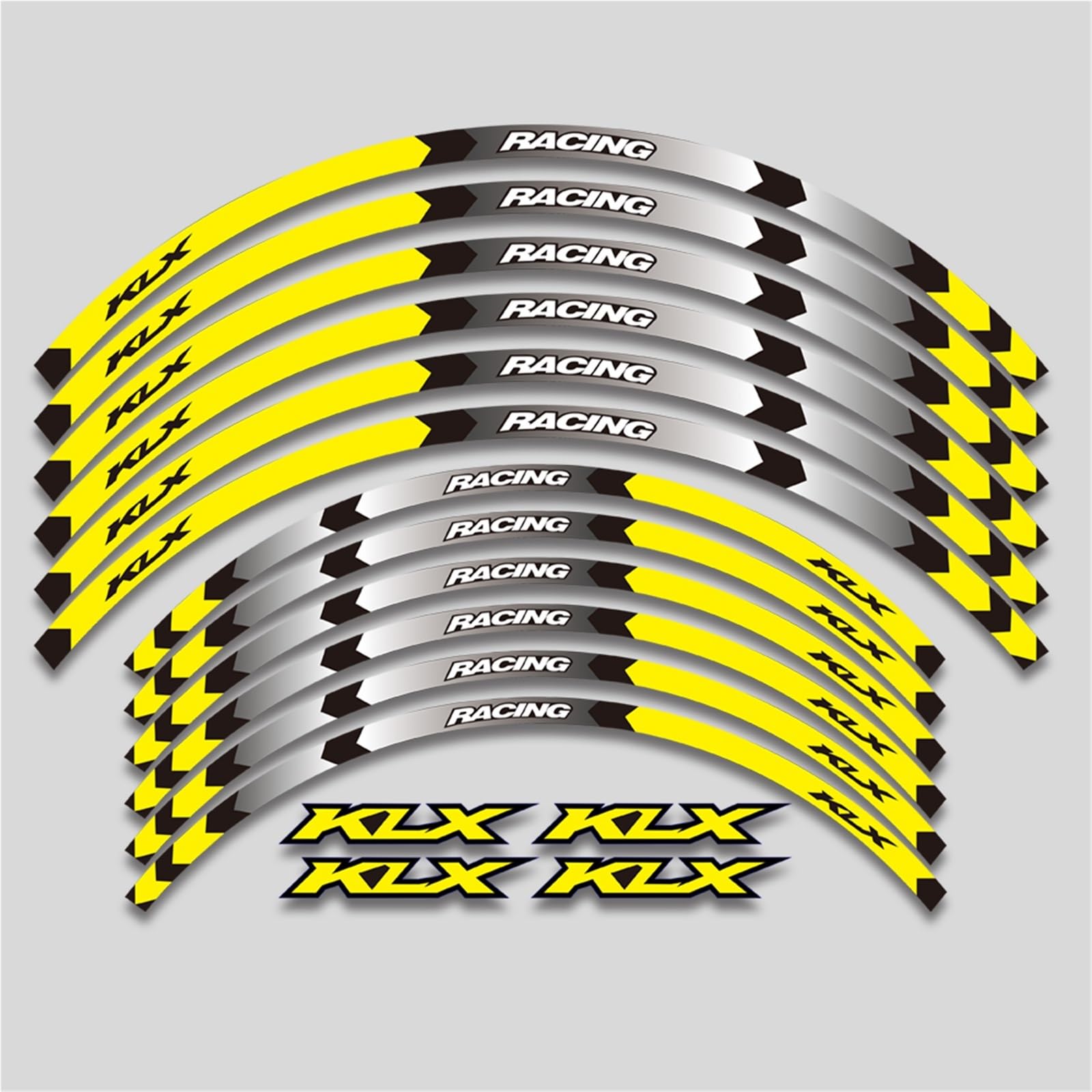 Rjkzx 1 Style A Yellow Decorative Stickers Motorcycle Accessories Wheel Stickers Reflective Stripe Rim Decal For Kawasaki Klx250 1979-2020 Klx250s 2006-2014 Klx300 1997-2022(1 Style A Yellow)
