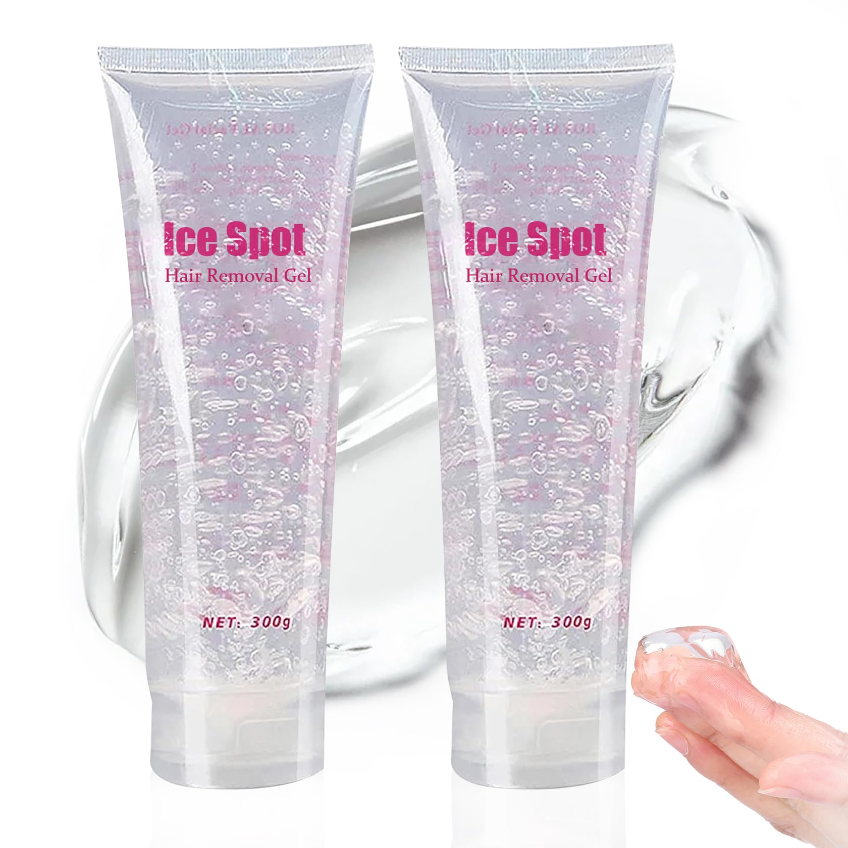 2PCS Cooling Gel for Lazer Hair Removal Device,Gentle Home Laser Hair Removal Cream for Women Men,Refreshing Moisturizing Body Face Gel 600ML