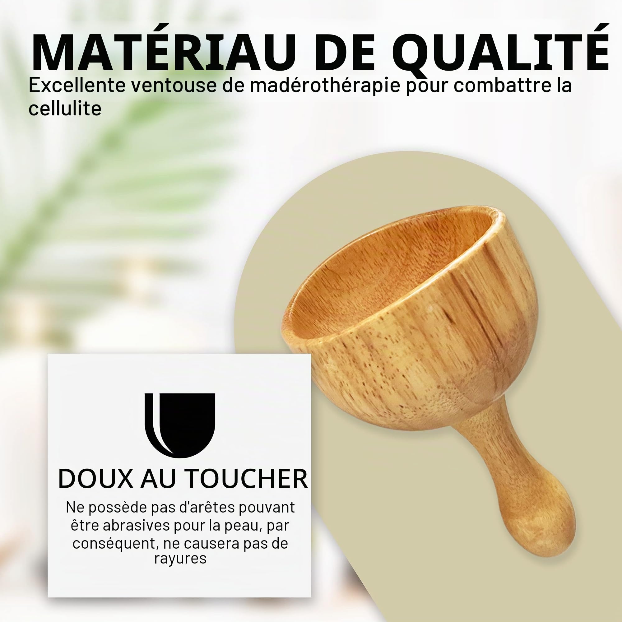 Ph Pro Heat Coupe Suédoise Maderothérapie Corporelle Relaxant - Rouleau Bois Massage Musculaire Cellulite - Rouleau Masseur Anti-cellulite Réducteur - Massage Mésothérapie Drainage Lymphatique.