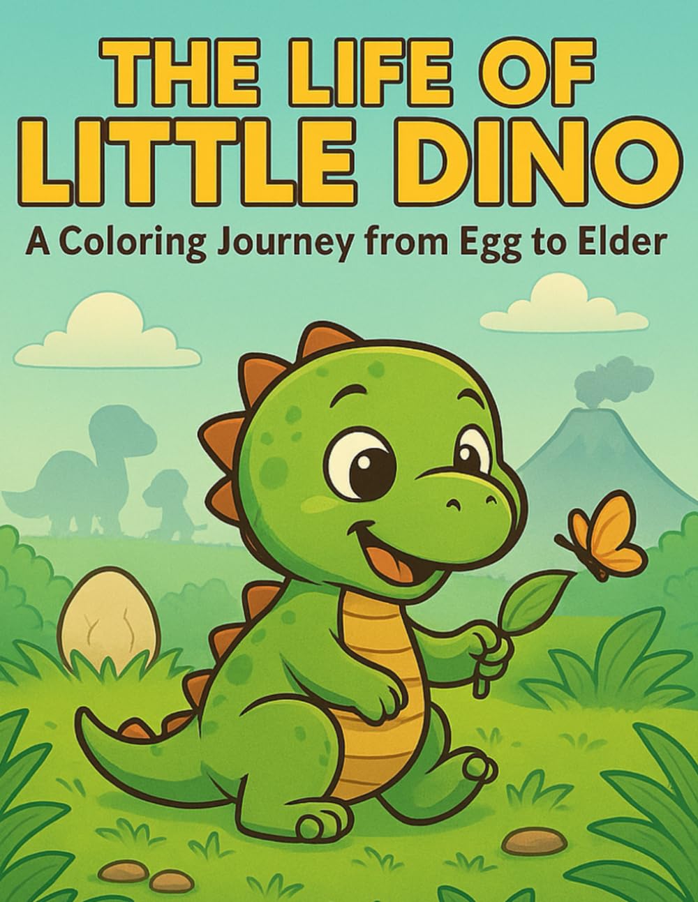The Life of Little Dino: A Coloring Journey from Egg to Elder