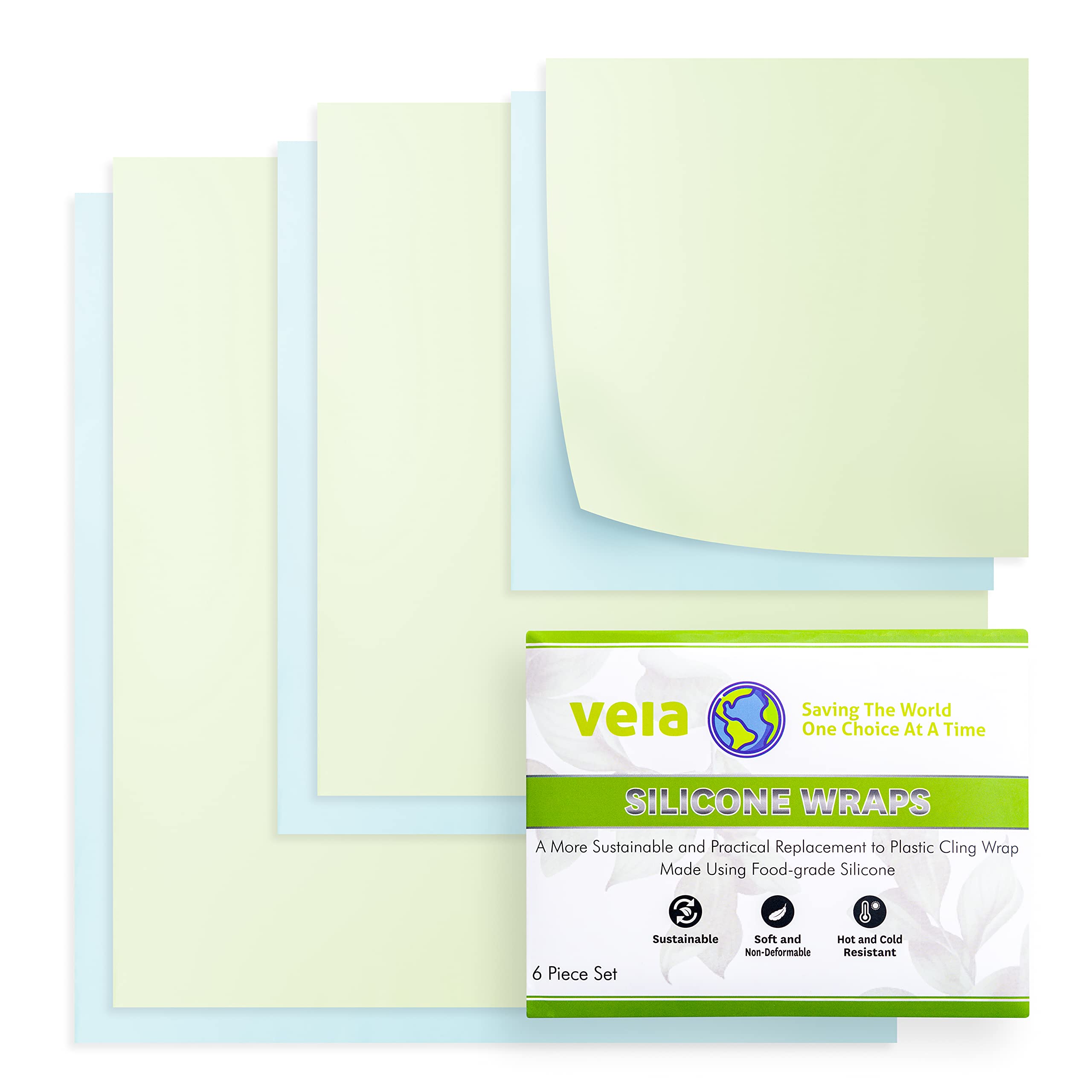 Buy Veia Reusable Silicone Food Wraps Set of 6 Microwave Safe BPA