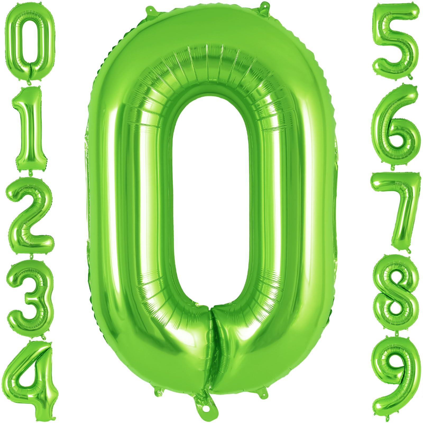 Green Number 0 Balloon 40 Inch, Big Large Foil Helium Number Balloons, Jumbo Giant Mylar Number 0 Balloons for Birthday Party Decorations Supplies