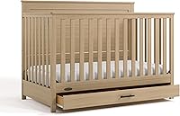 Graco Tristan 5-in-1 Convertible Crib with Driftwood Finish & Storage Drawer - GREENGUARD Gold Certified, Converts to Toddler Daybed Full Bed