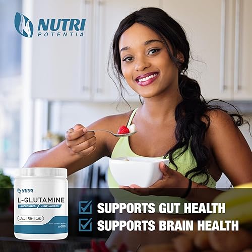 Miniatura 3 de Polvo puro de L-glutamina sin sabor para la salud intestinal y promueve el sistema inmunológico saludable, sin gluten (17.64 oz - 1.1 libras)