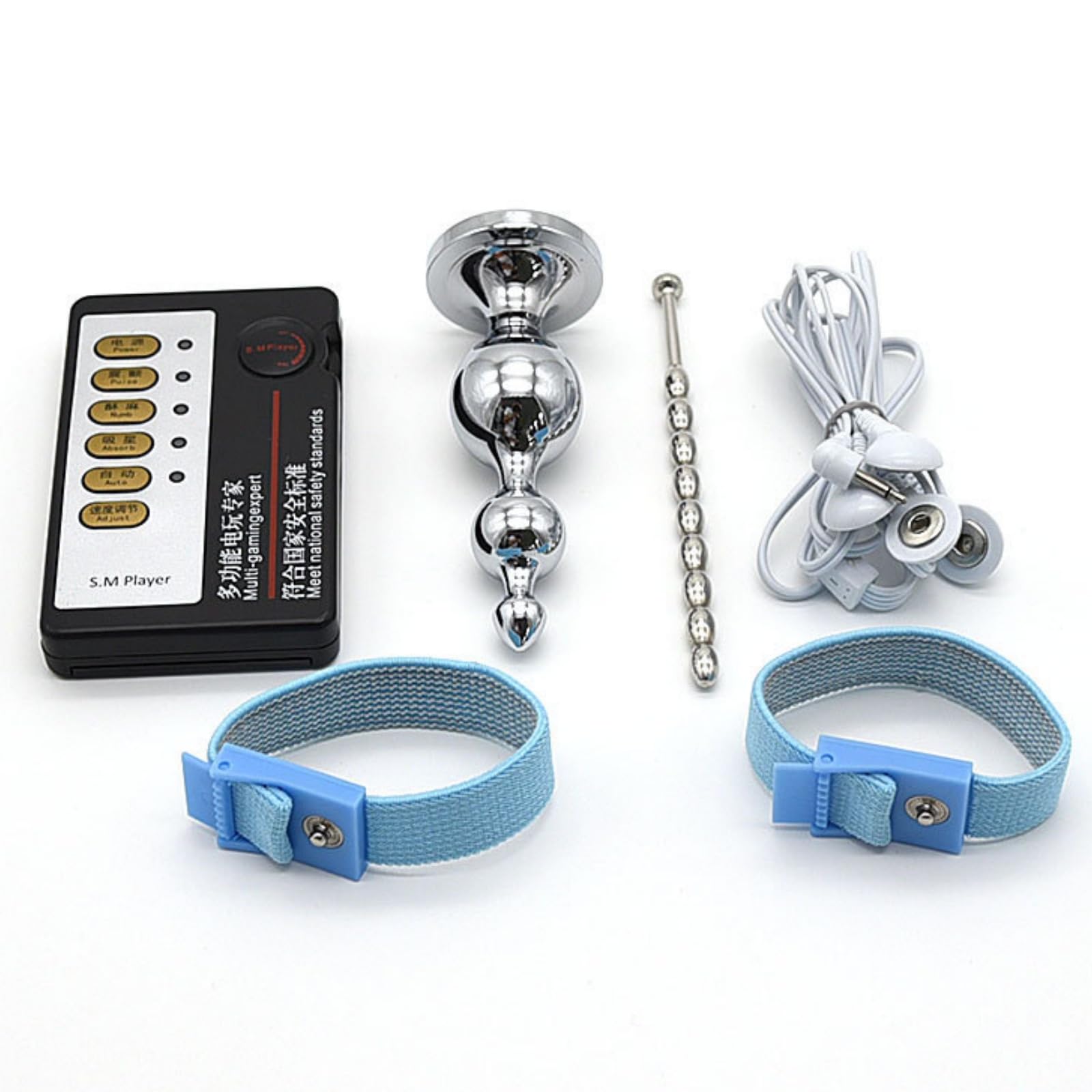 Kit combinado de cuentas eléctricas de acero inoxidable metálico, ajustable en 4 modos (Estilo 1)