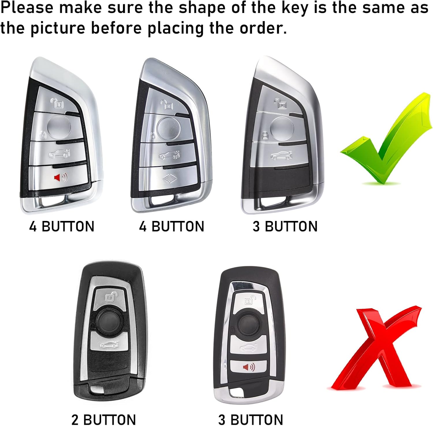 Jaronx Compatible With BMW Key Fob Cover 2'F45/3'G20/5'G30/6'G32/7'G11/8'G14/X1 F48/X3 G01/X4 G02/X5 F15 G05/X6 F15 G06/X7 G07/Z4 G29, For BMW Metal Carbon Fiber Pattern Silicone Key Fob Cover (1 Set)