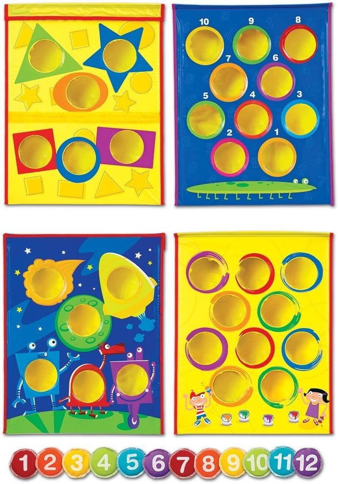 Learning Resources Smart Toss Game, 4 Different Bag Tossing Games, Bean Bag for Toddlers, Outdoor Toys, Ages 3+