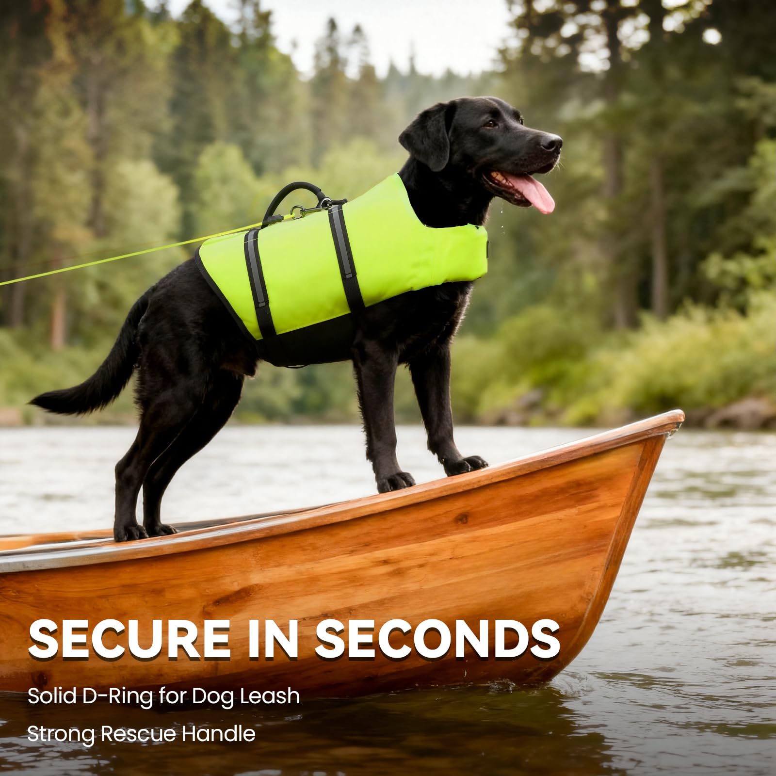VIVAGLORY Rip Stop Dog Life Jacket, Buoyancy Aid with Handle, Buoyancy for Doggy, Dog Life Jacket for Swimming & Boating, XXS, Bright Orange — view 10