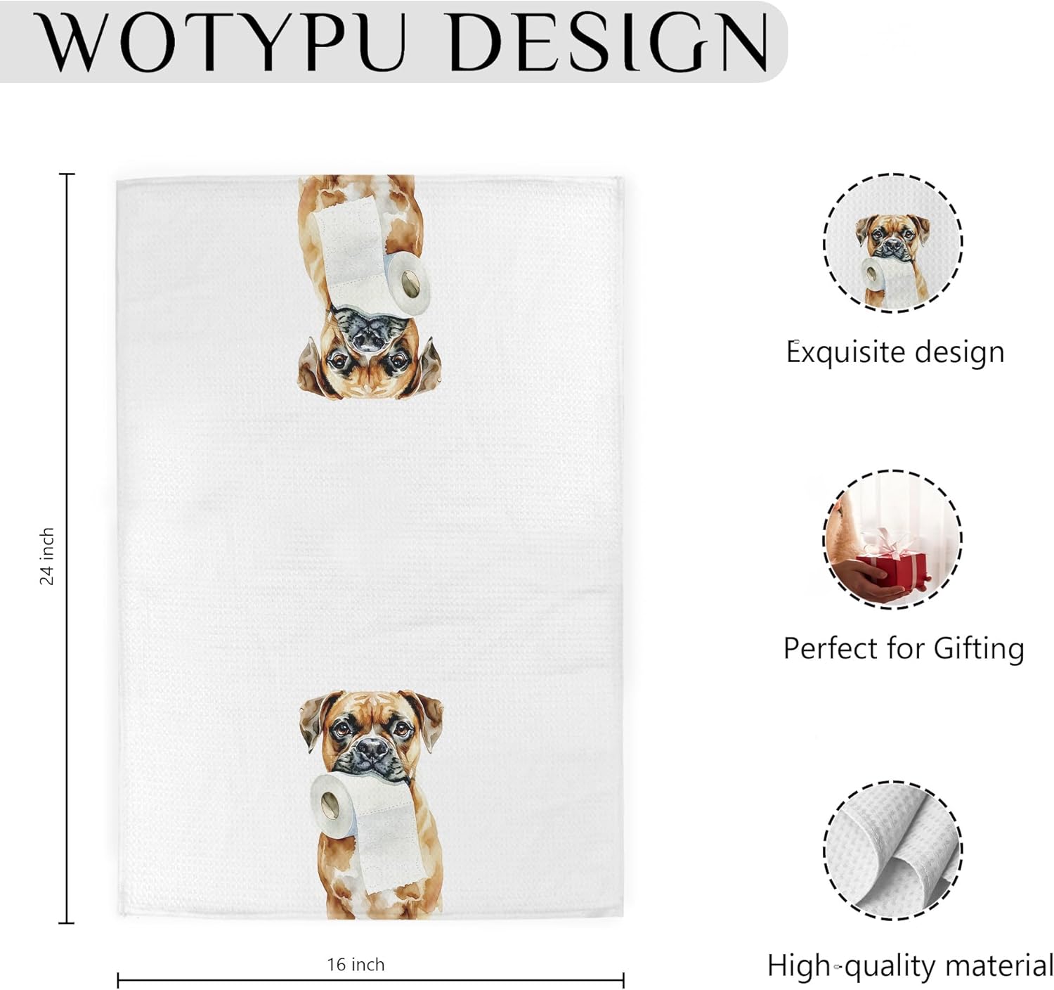 Funny English Mastiff Gifts Bathroom Hand Towels, Mastiff Gifts, Dog Lovers Gifts Decorative Hand Towels for Kids Guest Bathroom Washroom Half Bath, 16x24 Inch - Image 6