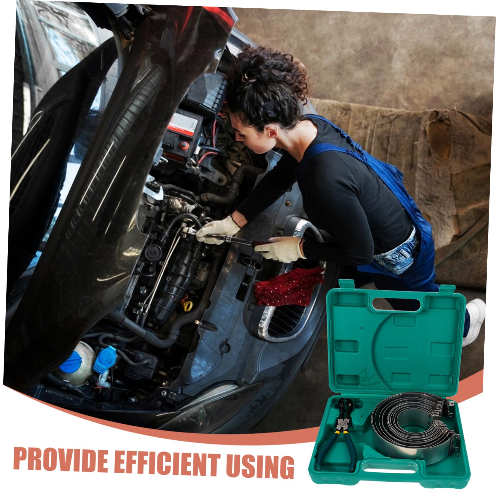 Kit Pinze per Fasce Elastiche Pistone Strumento Compressione Anelli Pistone Utensile Riparazione Motore Auto