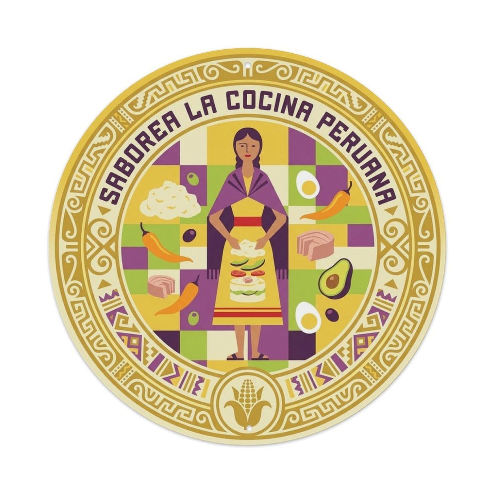 Proud Peruvian Cuisine Causa Potato Dish Cook Metal Tin Sign