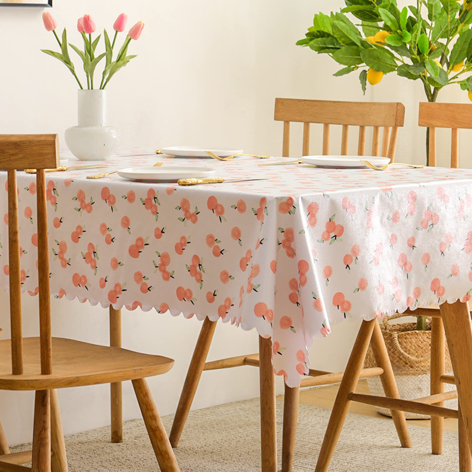 Tapis De Pique-Nique Tapis De Camping Couverture Pique Nique Nappe En Pvc Imperméable Et Résistant À L'Huile Sans Lavage Pastorale Fleur Nappe De Bureau Table Basse Tapis Ins Vent Rectangle,Fruits Rou