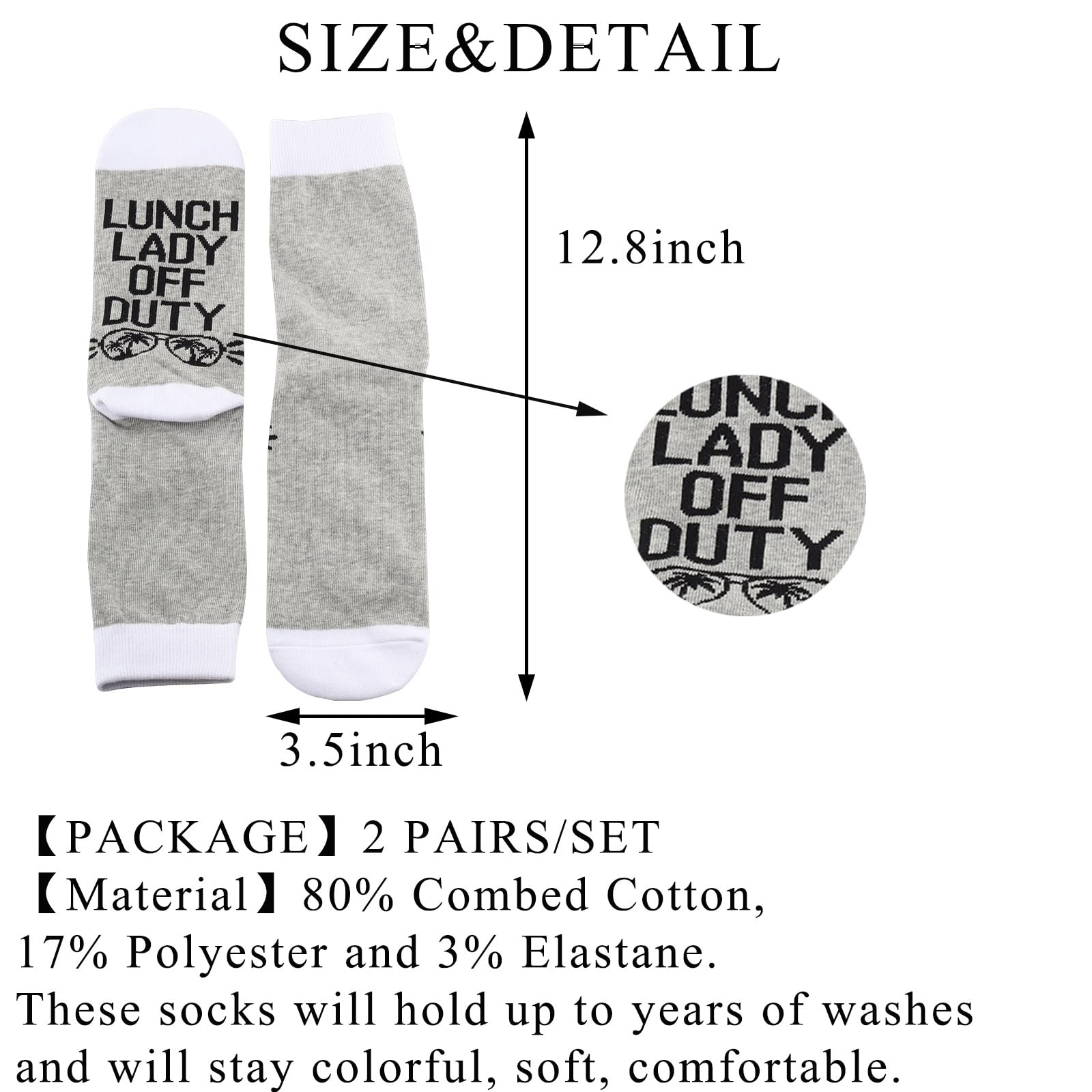 BDPWSS Lunch Lady Gift Cafeteria Worker Gift Lunch Lady Off Duty Socks Cafeteria Crew Gifts Lunch Ladys Vibes Gifts