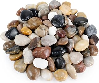 GreenVibe 5lbs Colorful Polished Pebbles 1-2 Inch - Decorative River Rocks for Plants, Succulents, Aquariums, Vases, Gardens