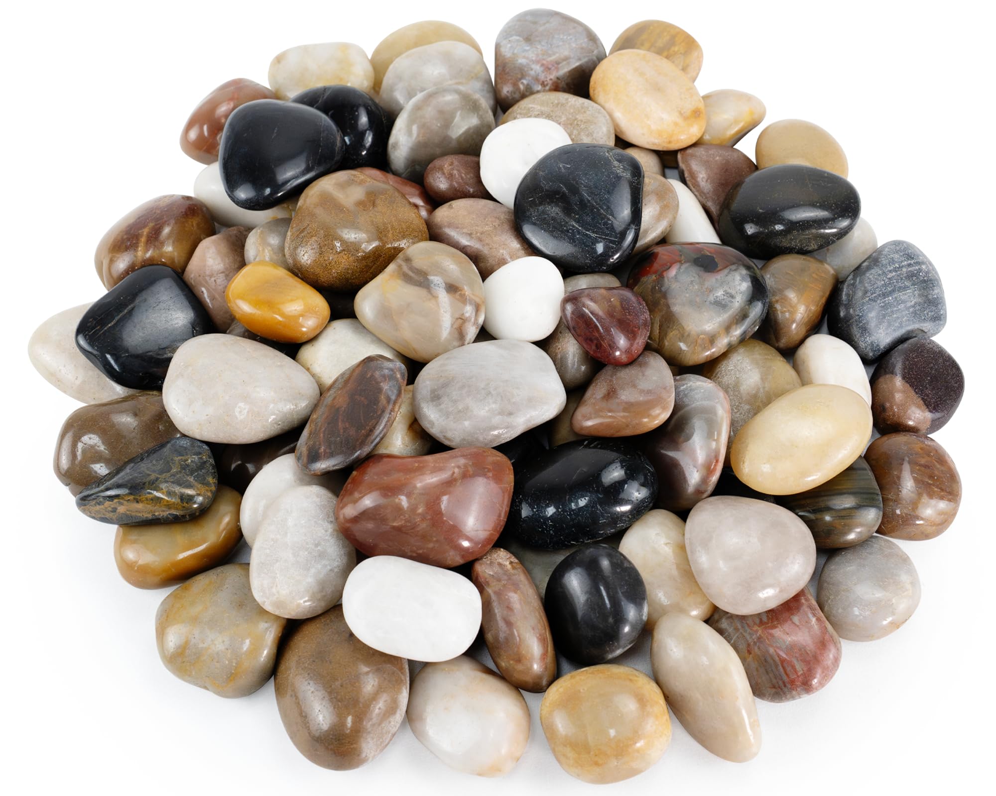 GreenVibe Pebbles for Plants, 5lbs Colorful Pebbles 1-2 Inch Decorative River Rocks for Indoor Planters, High Polished Stones for Vase Filler Fish