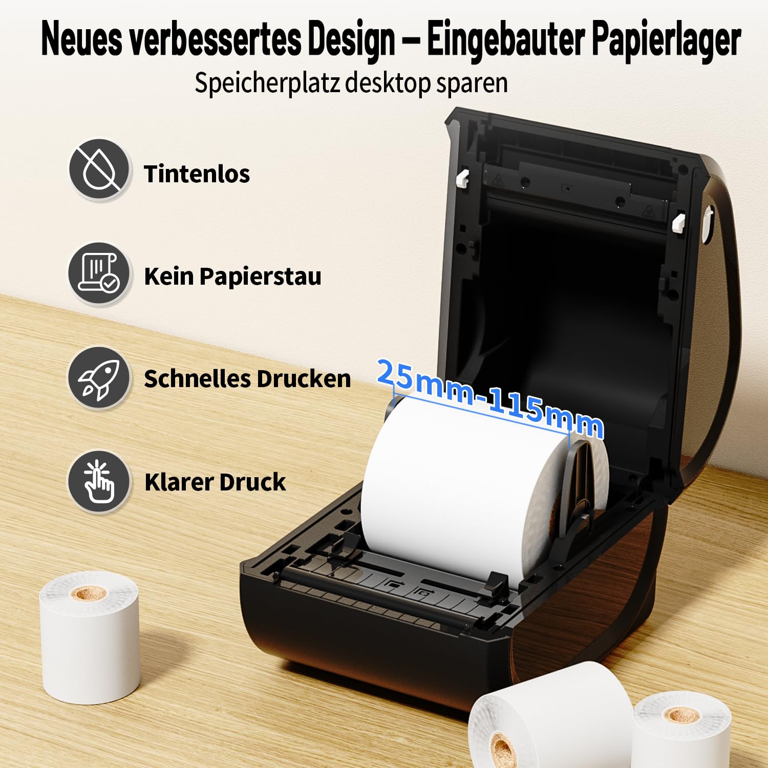 Itari Stampante Termica Bluetooth,Stampante Etichette Adesive per Codice a Barre, Compatibile con DHL Hermes,DPD,GLS,UPS