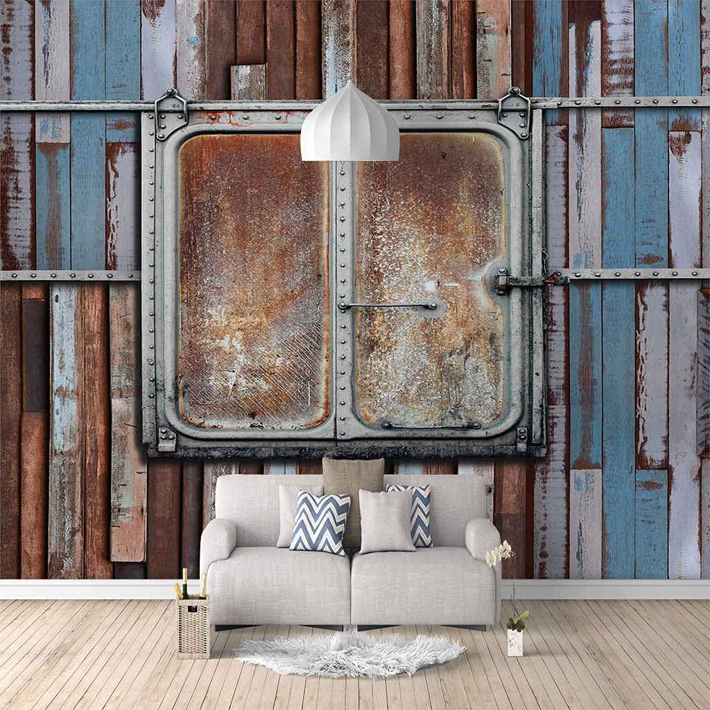 Papier peint photo porte vintage 3D pour décorer un bureau moderne